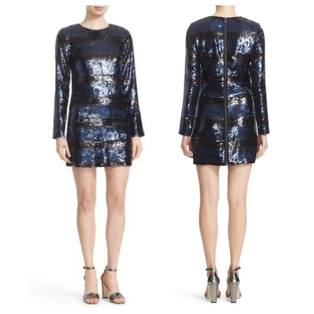 VERONICA BEARD Avenue Sequin Stripe Minidress (6)